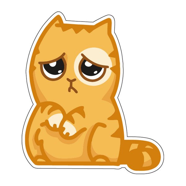 Кот персик Стикеры