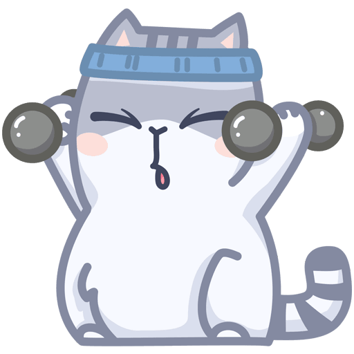 Стикеры ВК кот персик серый