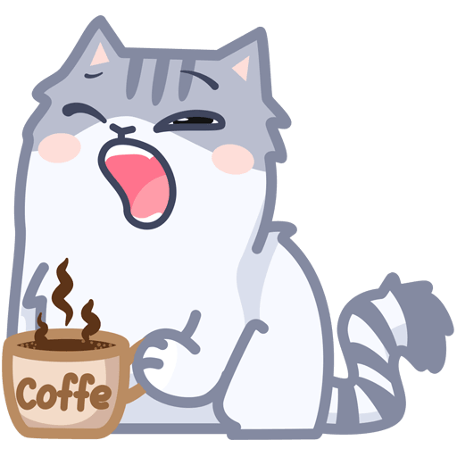 Кот персик Стикеры серый