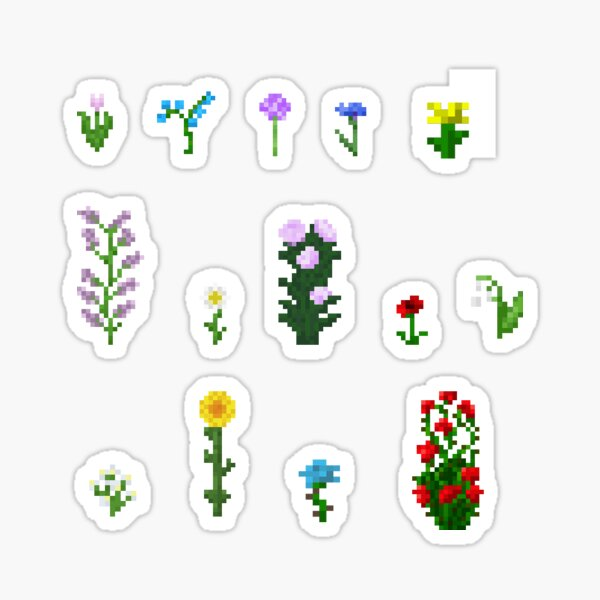 Стикеры майнкрафт цветы
