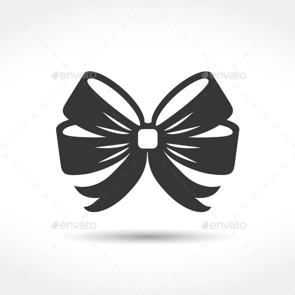 Бантик вектор чб