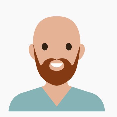 Смайлик лысый со щетиной