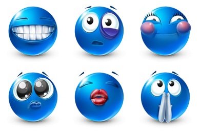 Синий Смайл в очках