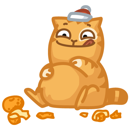 Кот персик Стикеры