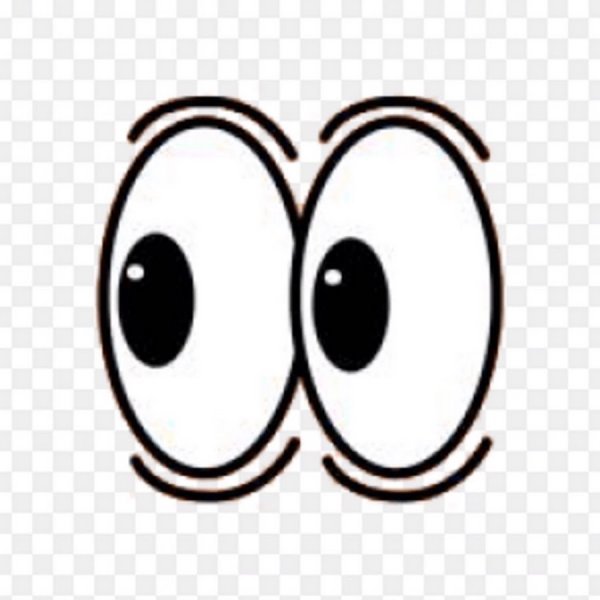 Удивленные глаза на белом фоне