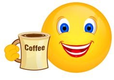 Смайлик с кружкой кофе
