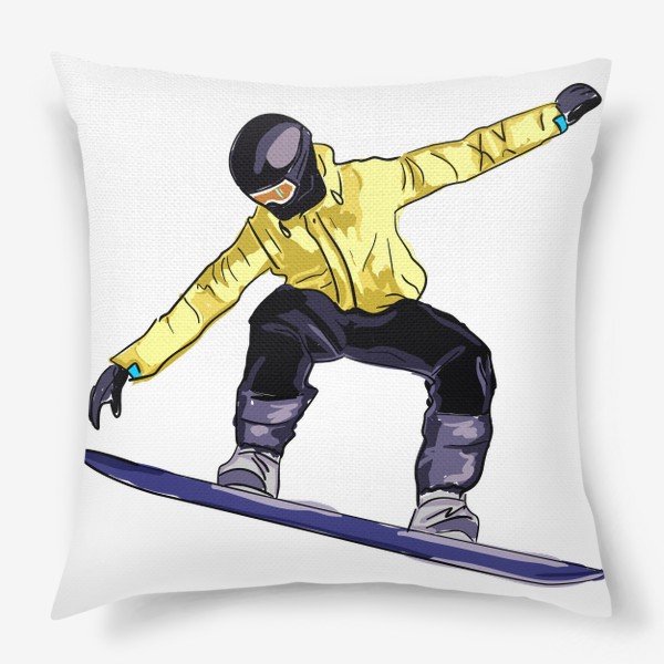 Сноубордист акварель