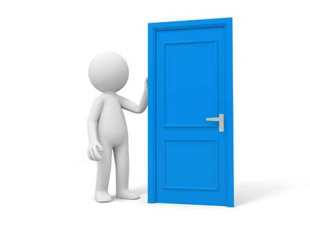 Человечек у открытой двери