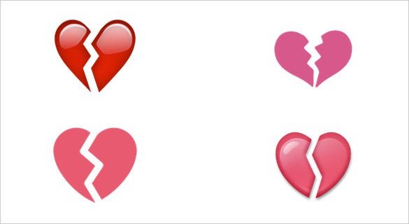 Эмодзи разбитое сердце на белом фоне