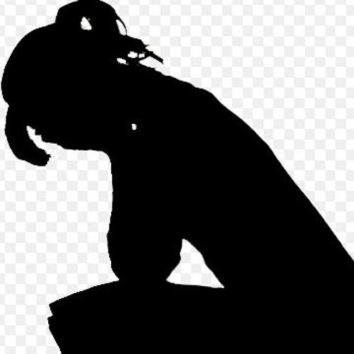 Человек плачет силуэт