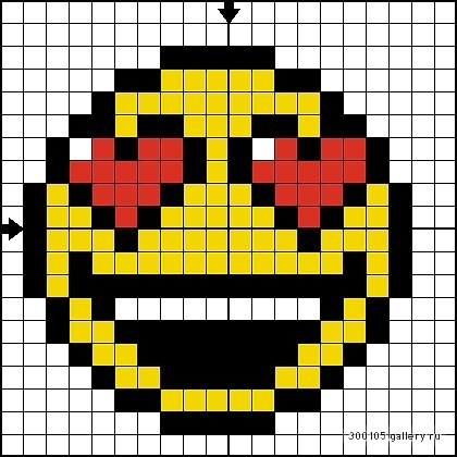 Рисование по клеточкам смайлики