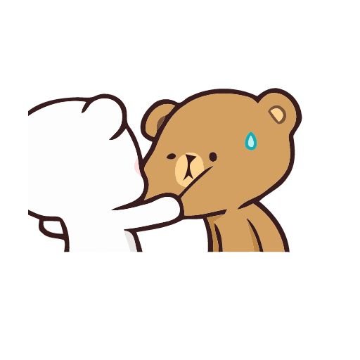 Стикеры мишки белый и коричневый