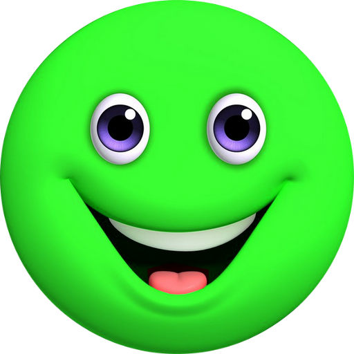 Зеленый радостный смайлик