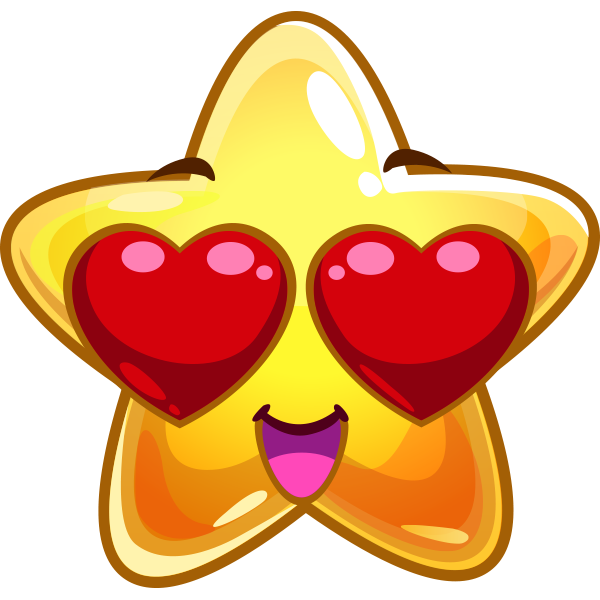 Смайлик со звездочками в глазах