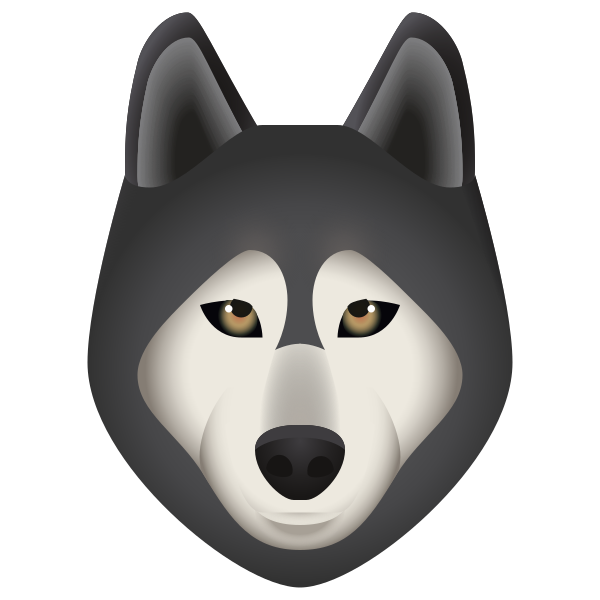 Волк на белом фоне