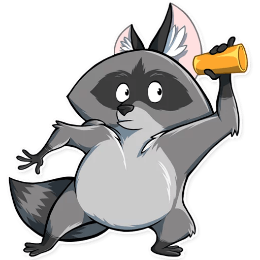 Стикер телеграмм енот Елисей