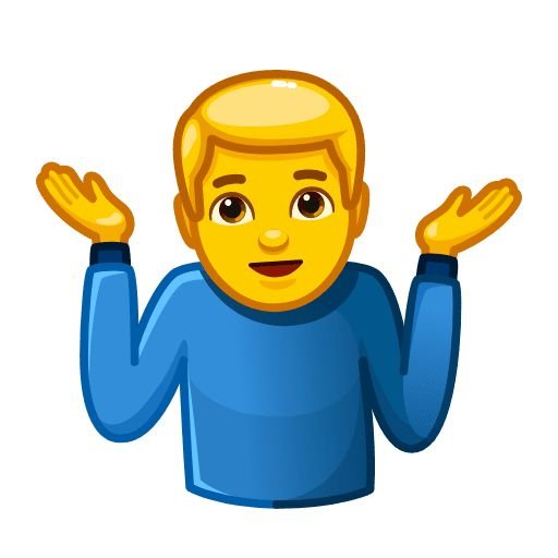 Смайлик мужчина пожимает плечами