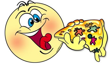 Смайл ест пиццу