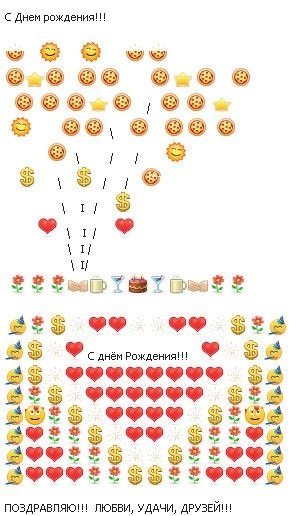 Поздравление с днем рождения со смайлами на вацап (44 фото)