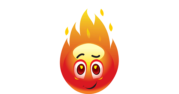 Смайлик огонь