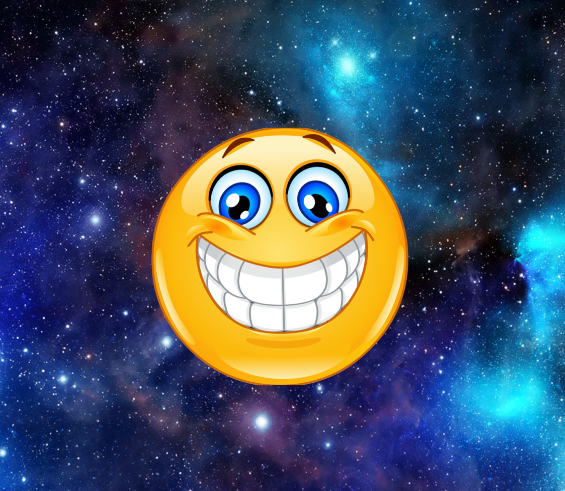 Веселый космический смайлик