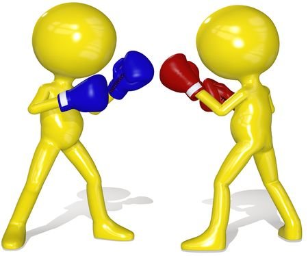 Смайлик боксирует