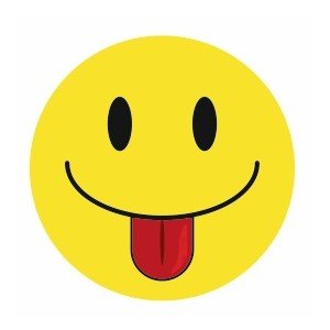 Желтый смайлик с языком