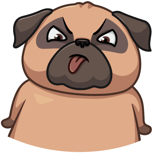 Стикеры Мопс Pug Power