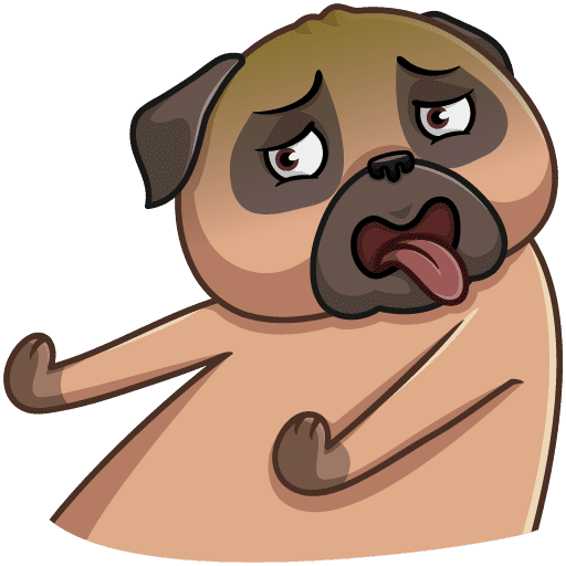 Стикер Мопс телеграмм