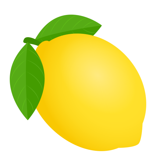 Смайлик лимон на прозрачном фоне