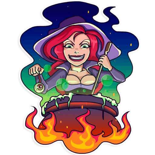 Стикеры телеграмм ведьма Моргана