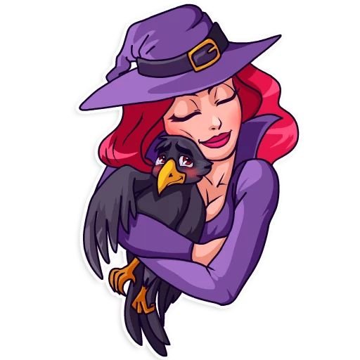 Стикеры ведьма Моргана