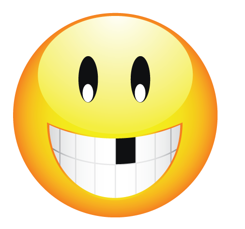 Смайлик без зуба улыбается