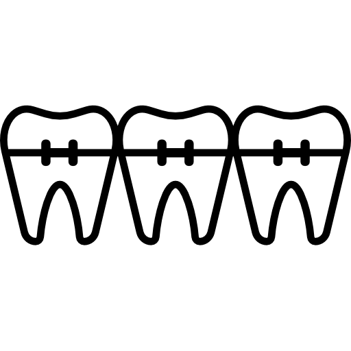 Зубов с брекетами иконка