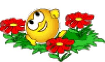 Смайлик с цветочком гиф