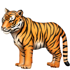 Тигр ЭМОДЖИ на белом фоне