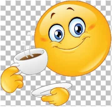 Смайлик пьющий чай