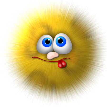 Пушистый шарик с глазами