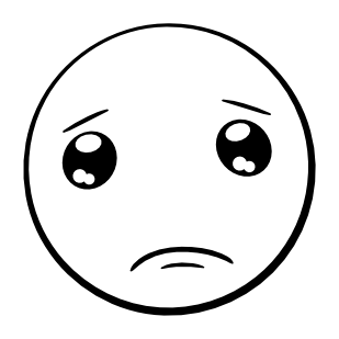 Грустный Смайл черно белый