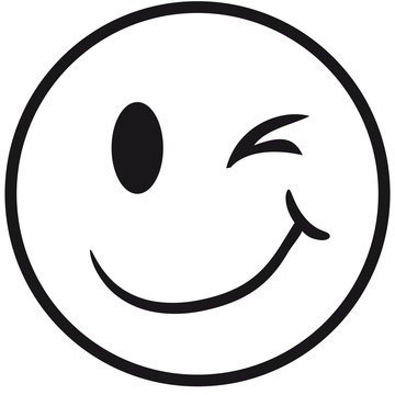 Подмигивающий смайлик контур