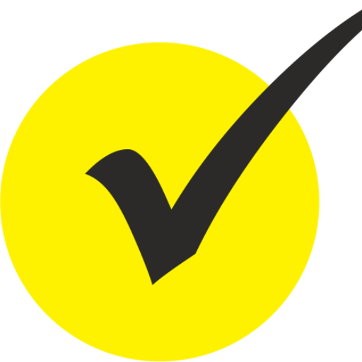Значок галочка желтая