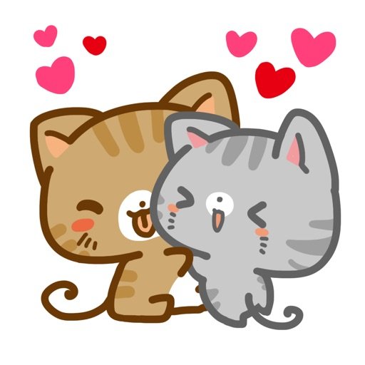 Стикер котик с сердечком