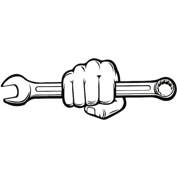 Гаечный ключ в руке логотип