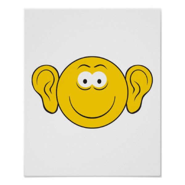 Смайлик с большим ухом