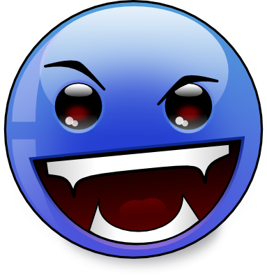 Злой синий смайлик