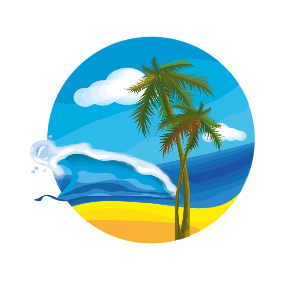 Стикер Пальма и остров