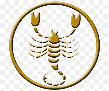 Золотой Скорпион на прозрачном фоне