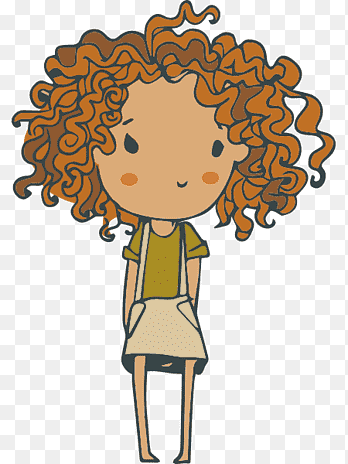 Мультяшная девочка с кудрявыми волосами