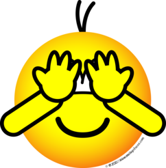 Смайлик с закрытым лицом рукой