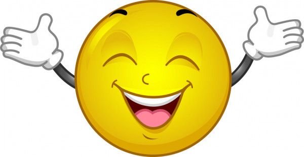 Смайлик с руками радость
